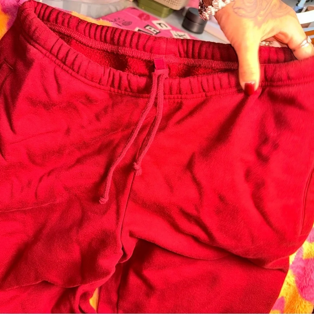 SKIMS Red Hoodie and Joggers
